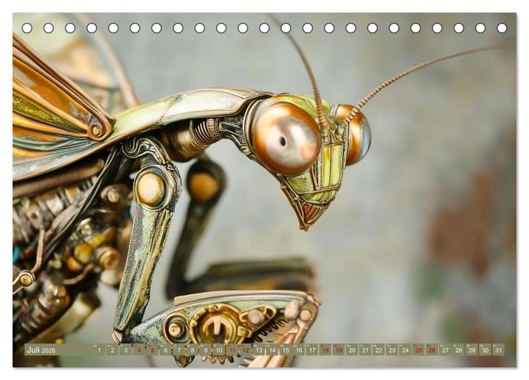 Produktbild: Die fantastische Welt der Steampunk-Insekten (Tischkalender 2026 DIN A5 quer), CALVENDO Monatskalender