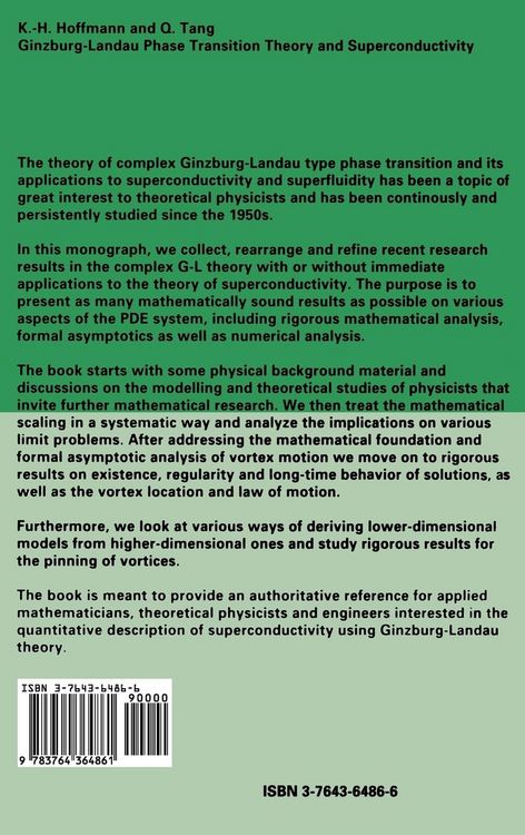Produktbild: Ginzburg-Landau Phase Transition Theory and Superconductivity