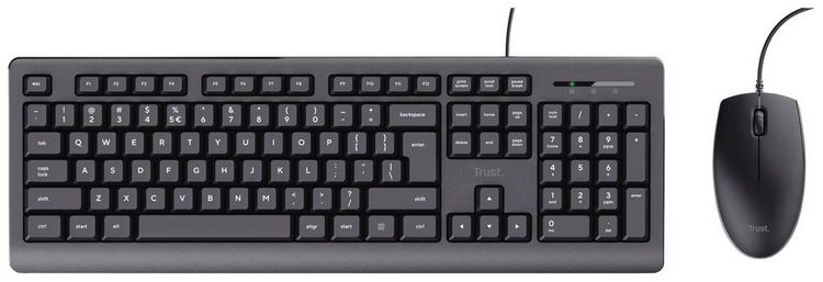 Produktbild: Trust TKM-250 Kabelgebunden Tastatur, Maus-Set Deutsch, QWERTZ Schwarz