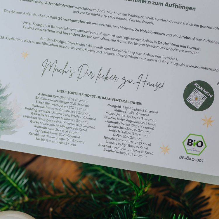 Produktbild: Bio-Saatgutbox Adventskalender im Weihnachtskoffer