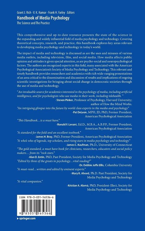 Produktbild: Handbook of Media Psychology
