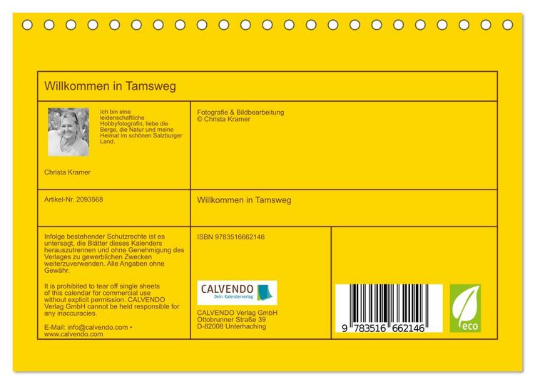 Produktbild: Willkommen in Tamsweg (Tischkalender 2026 DIN A5 quer), CALVENDO Monatskalender