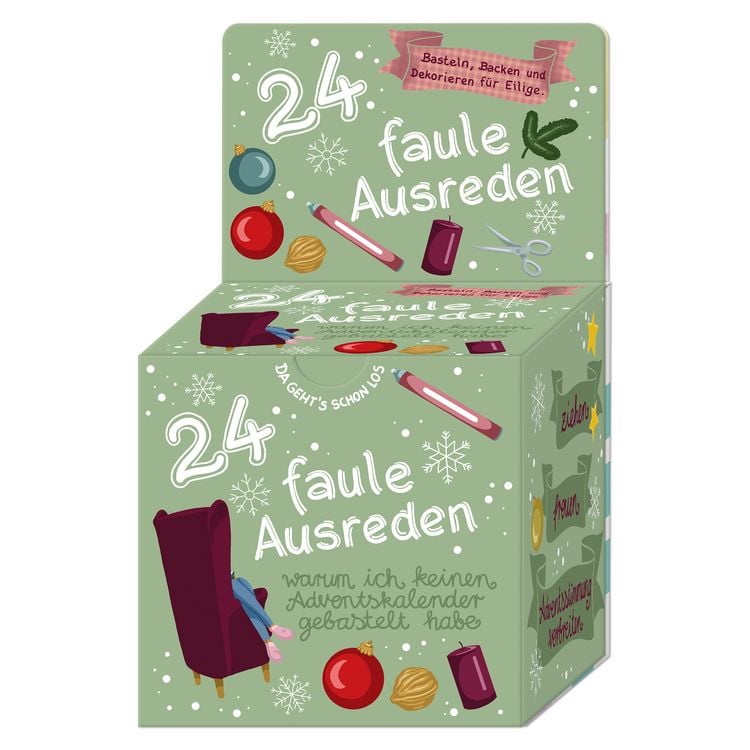 Produktbild: Adventskalender-Box &bdquo;24 faule Ausreden&ldquo; warum ich keinen Adventskalender gebastelt habe