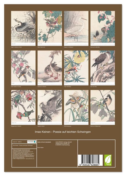 Produktbild: Imao Keinen - Poesie auf leichten Schwingen (Wandkalender 2026 DIN A4 hoch), CALVENDO Monatskalender