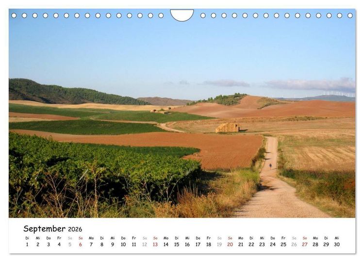Produktbild: Camino Frances - Jakobsweg (Wandkalender 2026 DIN A4 quer), CALVENDO Monatskalender