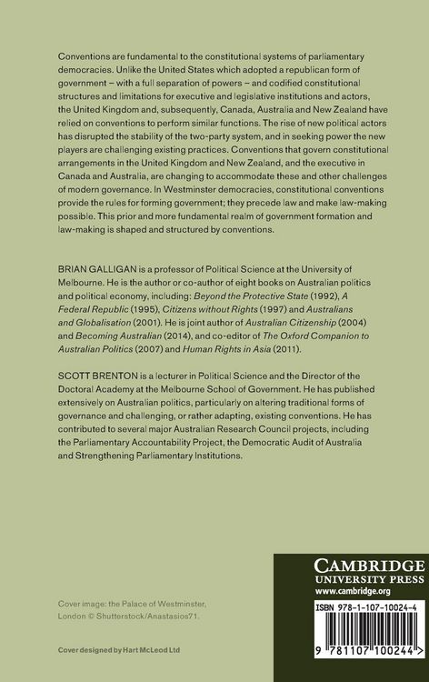 Produktbild: Constitutional Conventions in Westminster Systems