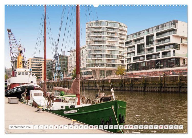 Produktbild: Hamburg. HafenCity, Kontorhausviertel und Speicherstadt. (Wandkalender 2026 DIN A2 quer), CALVENDO Monatskalender