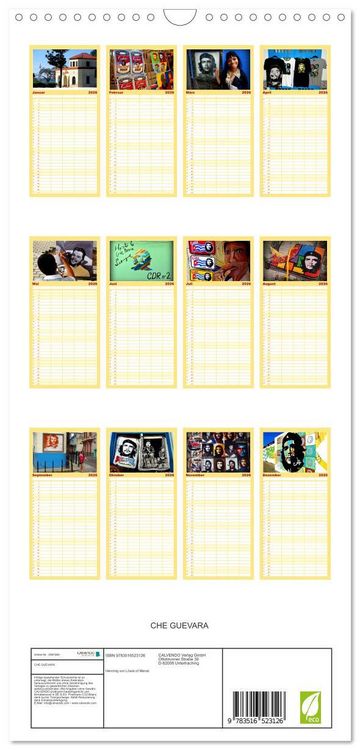 Produktbild: Familienplaner 2026 - CHE GUEVARA mit 5 Spalten (Wandkalender, 21 x 45 cm) CALVENDO