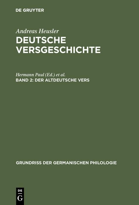 Produktbild: Der altdeutsche Vers