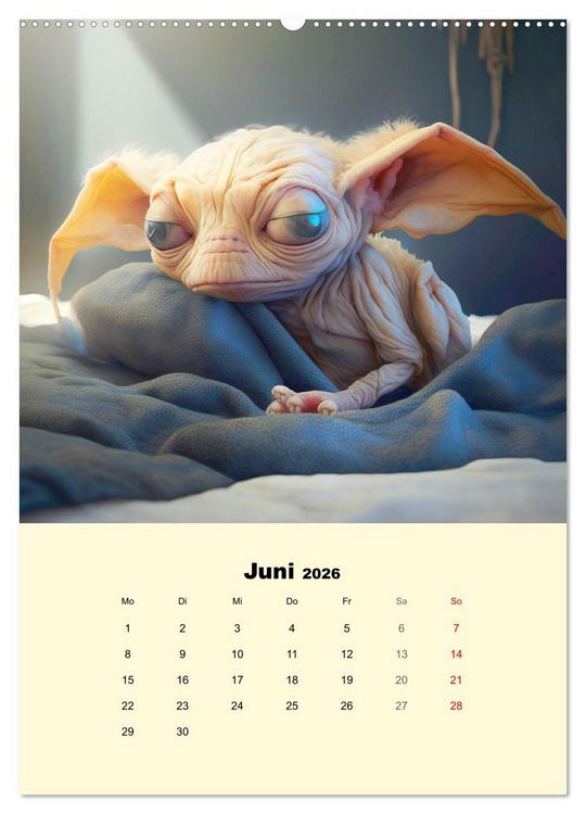 Produktbild: Monsteralarm. Die Invasion der kleinen Qu&auml;lgeister (hochwertiger Premium Wandkalender 2026 DIN A2 hoch), Kunstdruck in Hochglanz