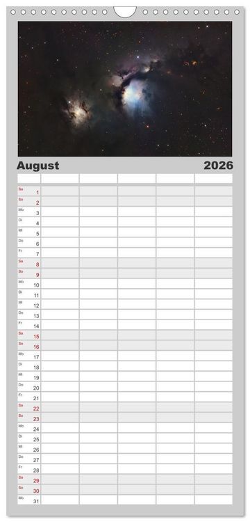 Produktbild: Familienplaner 2026 - Deep Sky Kalender mit 5 Spalten (Wandkalender, 21 x 45 cm) CALVENDO