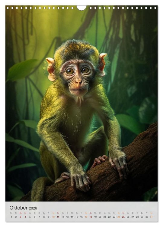 Produktbild: Wilde Tierkinder (Wandkalender 2026 DIN A3 hoch), CALVENDO Monatskalender