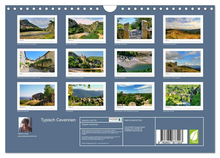 Produktbild: Typisch Cevennen (Wandkalender 2026 DIN A4 quer), CALVENDO Monatskalender