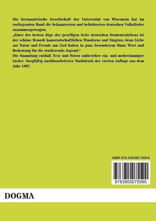 Produktbild: Deutsches Liederbuch f&uuml;r amerikanische Studenten