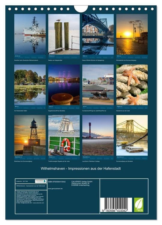 Produktbild: Wilhelmshaven - Impressionen aus der Hafenstadt (Wandkalender 2027 DIN A4 hoch), CALVENDO Monatskalender