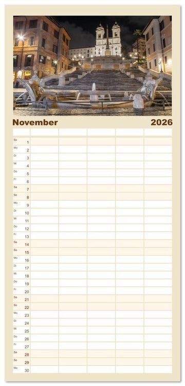 Produktbild: Familienplaner 2026 - Rom - Am Tag und in der Nacht mit 5 Spalten (Wandkalender, 21 x 45 cm) CALVENDO
