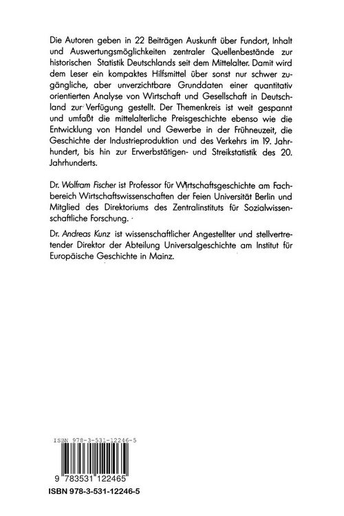Produktbild: Grundlagen der Historischen Statistik von Deutschland