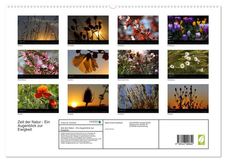 Produktbild: Zeit der Natur - Ein Augenblick zur Ewigkeit (hochwertiger Premium Wandkalender 2026 DIN A2 quer), Kunstdruck in Hochglanz