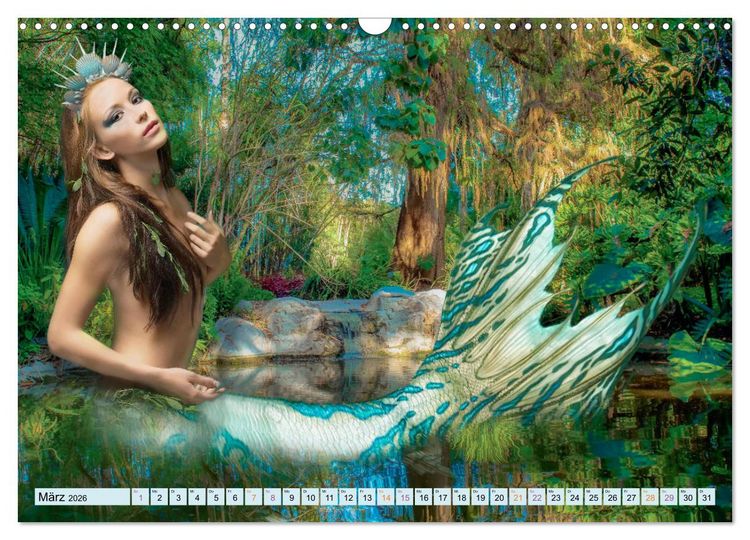 Produktbild: Meerjungfrauen - Fantasiesch&ouml;nheiten (Wandkalender 2026 DIN A3 quer), CALVENDO Monatskalender