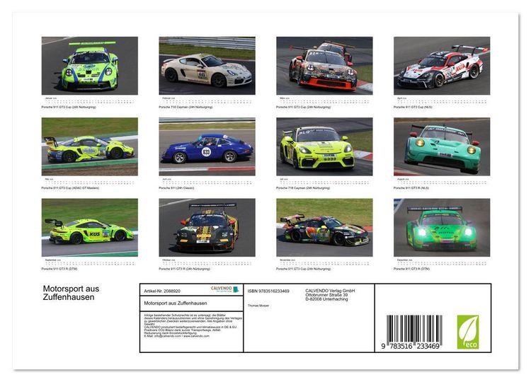 Produktbild: Motorsport aus Zuffenhausen (Wandkalender 2026 DIN A4 quer), CALVENDO Monatskalender