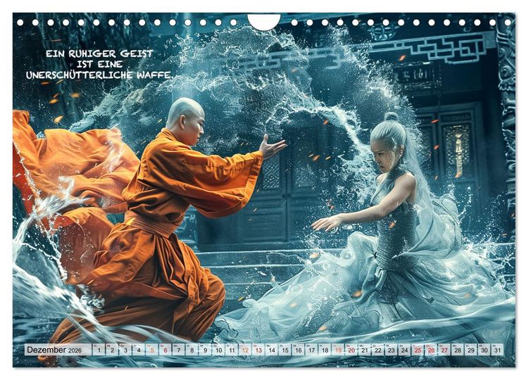 Produktbild: Shaolin M&ouml;nche - Weisheit und Disziplin (Wandkalender 2026 DIN A4 quer), CALVENDO Monatskalender