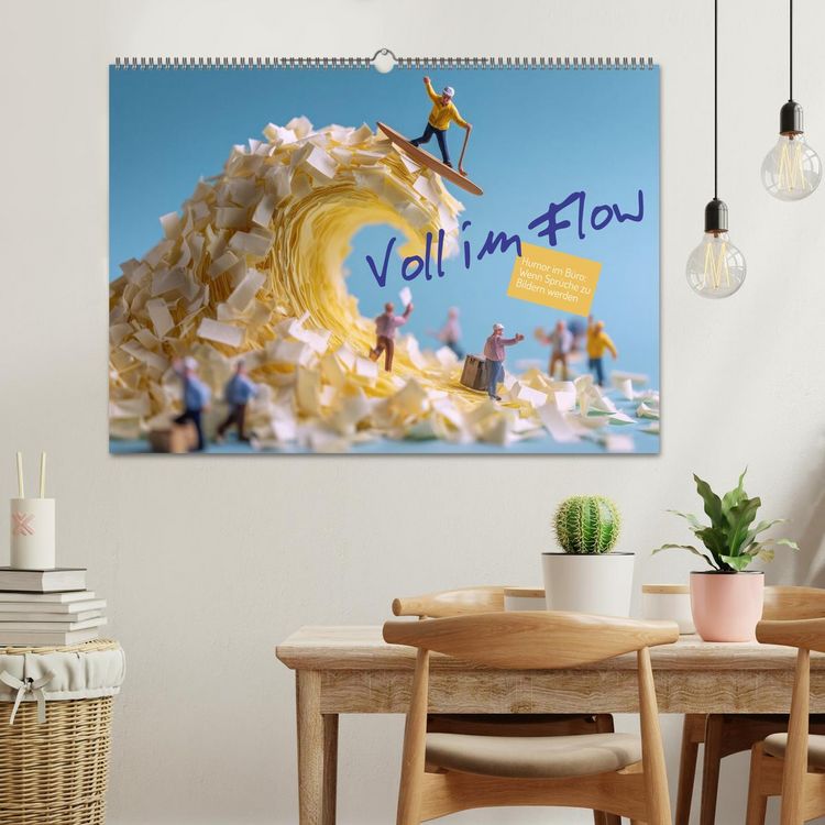 Produktbild: Voll im Flow. Humor im B&uuml;ro: Wenn Spr&uuml;che zu Bildern werden (Wandkalender 2026 DIN A2 quer), CALVENDO Monatskalender