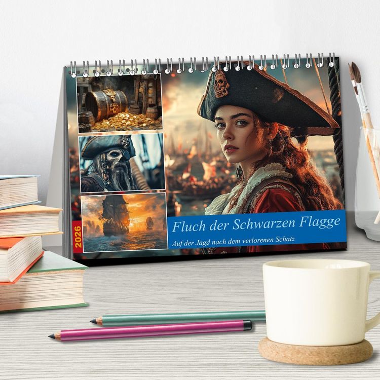 Produktbild: Fluch der Schwarzen Flagge (Tischkalender 2026 DIN A5 quer), CALVENDO Monatskalender