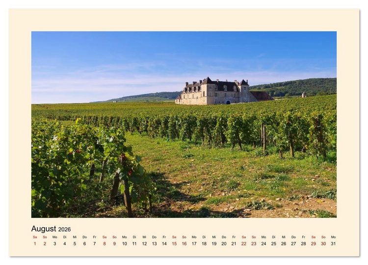 Produktbild: Burgund - Das gr&uuml;ne Herz Frankreichs (Tischkalender 2026 DIN A5 quer), CALVENDO Monatskalender