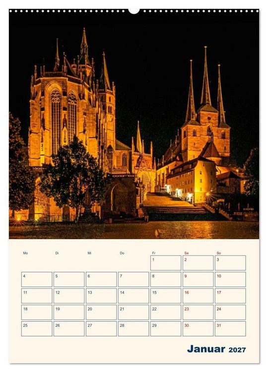Produktbild: Zauberhaftes Erfurt (hochwertiger Premium Wandkalender 2027 DIN A2 hoch), Kunstdruck in Hochglanz