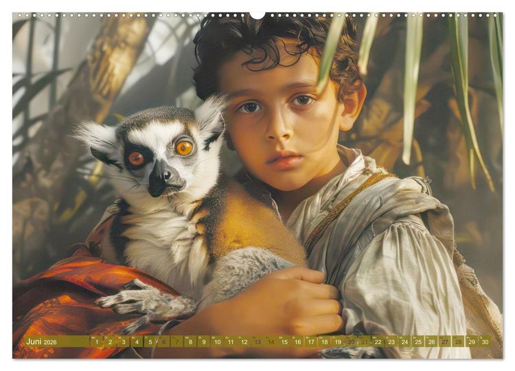 Produktbild: Eine kindliche Tierliebe - Herzensbilder (Wandkalender 2026 DIN A2 quer), CALVENDO Monatskalender