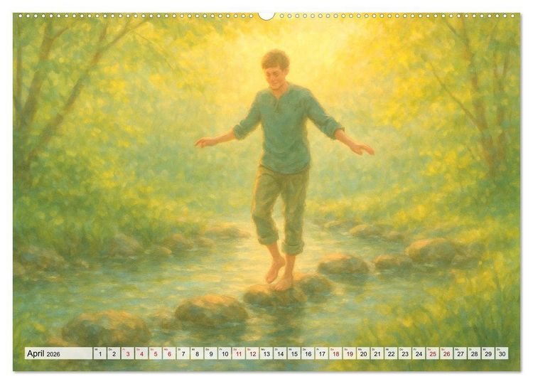 Produktbild: Ruhe finden - Der Anti-Stress-Kalender - Ein Jahr voller W&auml;rme und Achtsamkeit (Wandkalender 2026 DIN A2 quer), CALVENDO Monatskalender