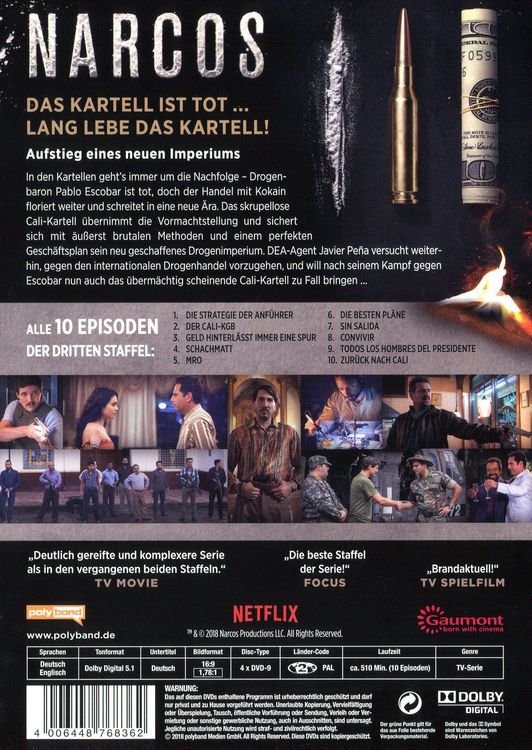 Produktbild: Narcos - Staffel 3 [4 DVDs]