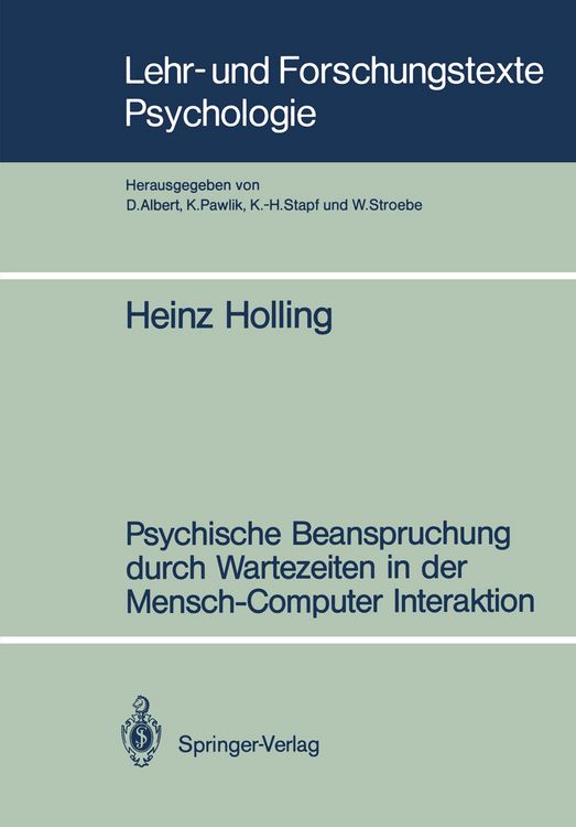 Produktbild: Psychische Beanspruchung durch Wartezeiten in der Mensch-Computer Interaktion