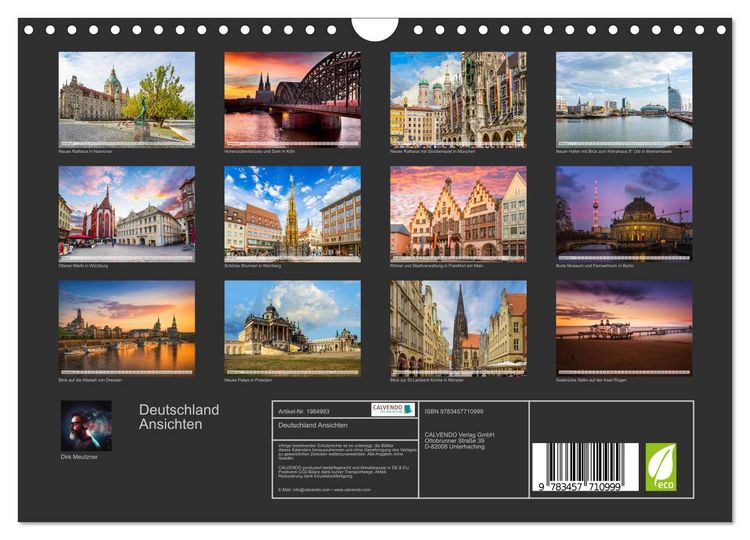 Produktbild: Deutschland Ansichten (Wandkalender 2026 DIN A4 quer), CALVENDO Monatskalender