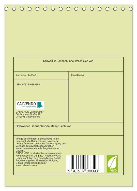 Produktbild: Schweizer Sennenhunde stellen sich vor (Tischkalender 2026 DIN A5 hoch), CALVENDO Monatskalender