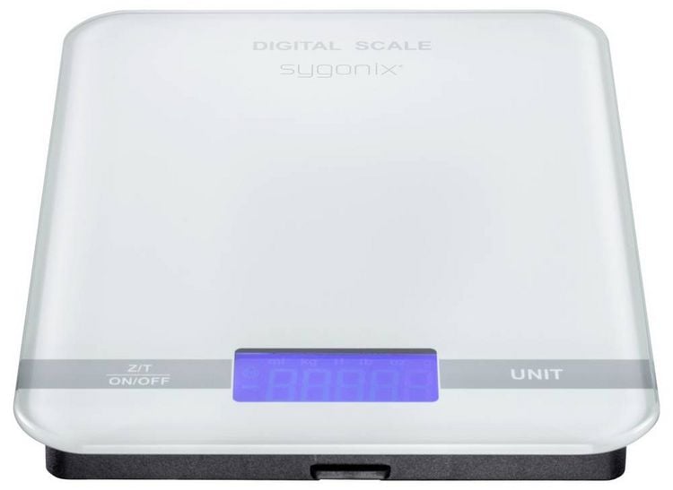 Produktbild: Sygonix Digitale K&uuml;chenwaage digital W&auml;gebereich (max.)=5kg Milchglas 165 x 220 x 20