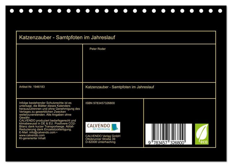 Produktbild: Katzenzauber - Samtpfoten im Jahreslauf (Tischkalender 2026 DIN A5 quer), CALVENDO Monatskalender