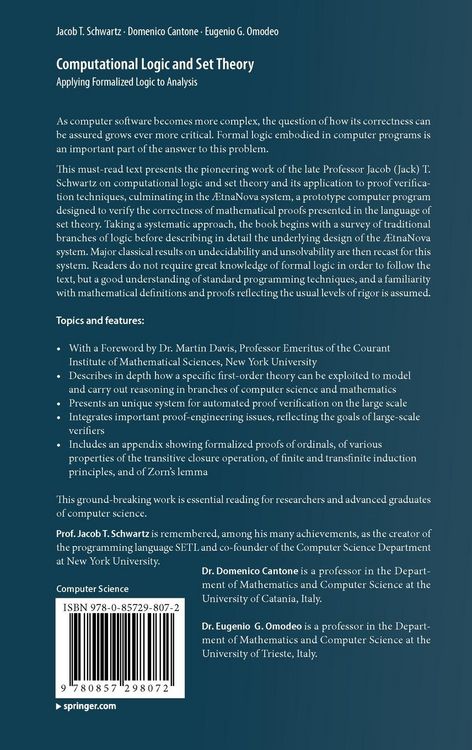 Produktbild: Computational Logic and Set Theory