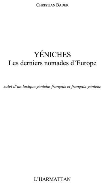 Produktbild: Yeniches. derniers nomades d'europe
