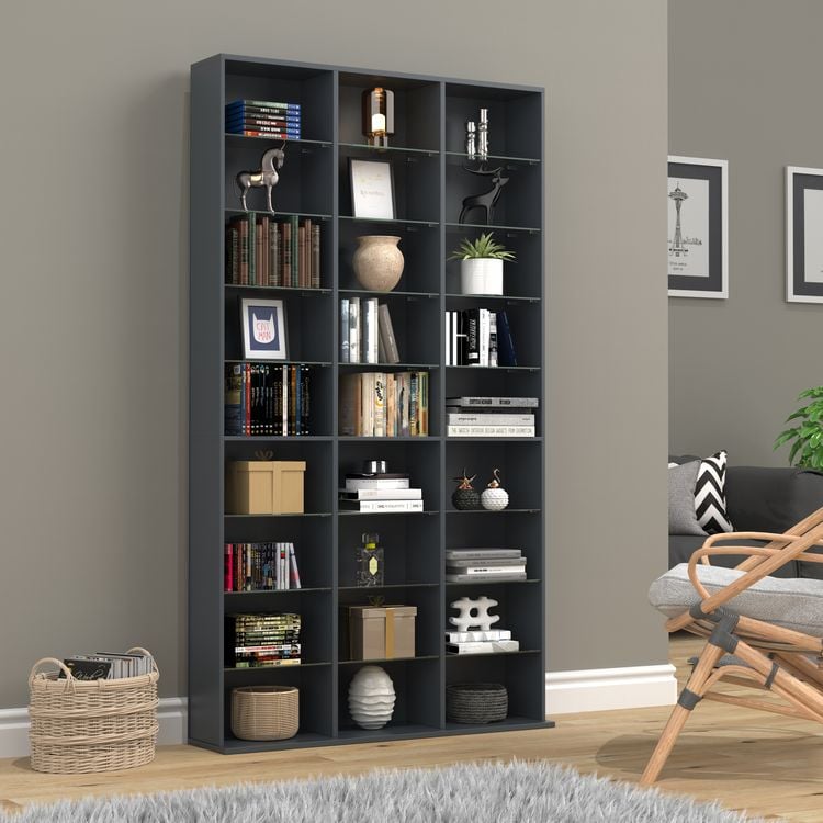 Produktbild: Holz CD DVD Standregal B&uuml;cherregal Regal Zilas XL