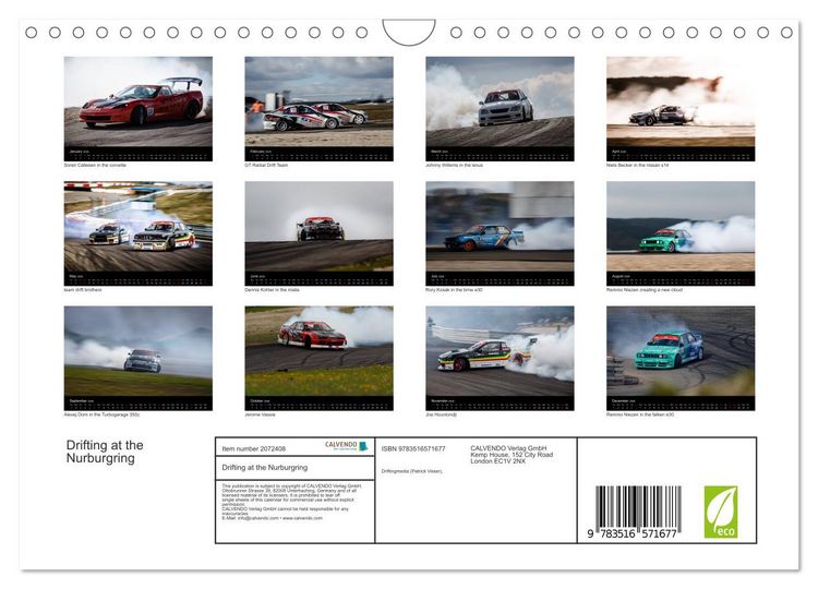 Produktbild: Drifting at the Nurburgring (Wall Calendar 2026 DIN A4 landscape), CALVENDO 12 Month Wall Calendar