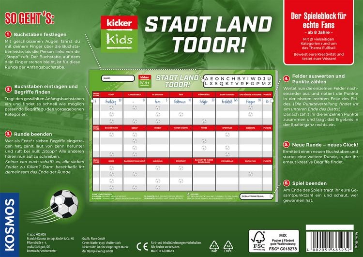 Produktbild: Kicker Kids Stadt-Land-Tor!