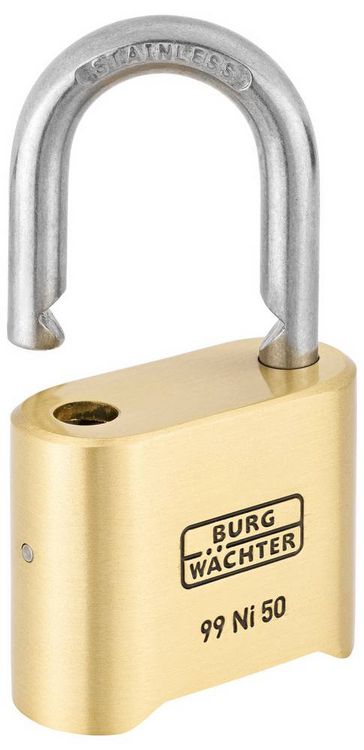 Produktbild: Burg W&auml;chter No. 99 Ni 50 SB Vorh&auml;ngeschloss Messing Zahlenschloss