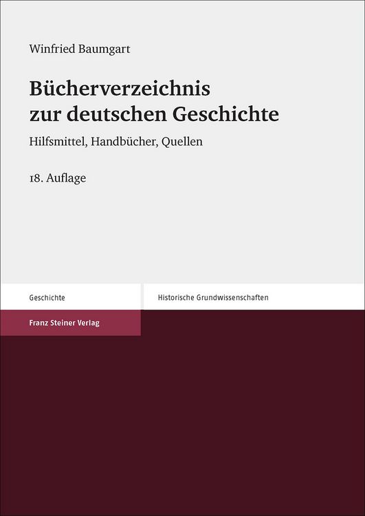 Produktbild: B&uuml;cherverzeichnis zur deutschen Geschichte