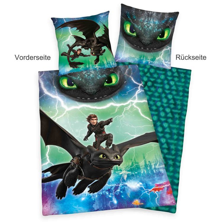 Produktbild: Dragons 4426223050 - Bettw&auml;sche , 80x80 cm + 135x200 cm, 100% Baumwolle