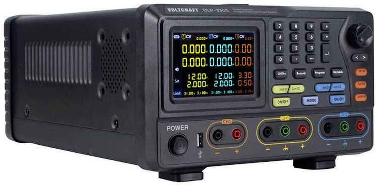 Produktbild: VOLTCRAFT DLP-3303 Labornetzger&auml;t, einstellbar 0 - 30 V 0 - 3 A 198 W RS-232, USB, LAN Slave-Funktion Anzahl Ausg&auml;nge 3 x