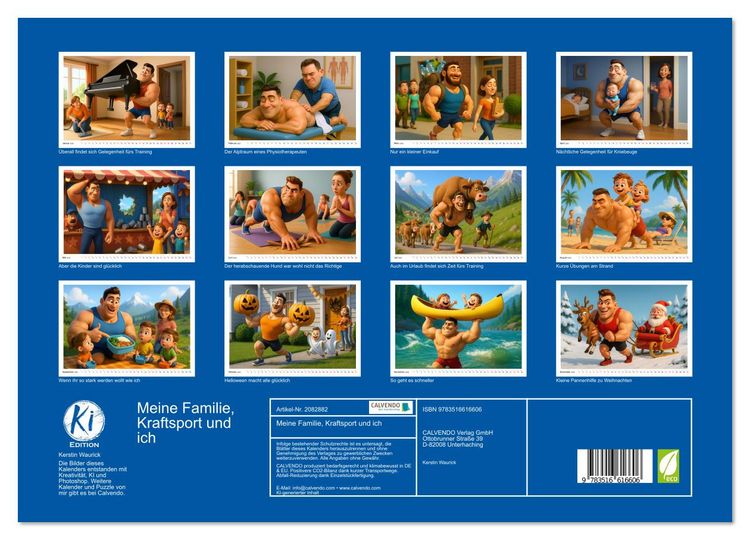 Produktbild: Meine Familie, Kraftsport und ich (hochwertiger Premium Wandkalender 2026 DIN A2 quer), Kunstdruck in Hochglanz