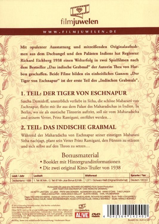 Produktbild: Der Tiger von Eschnapur/Das indische Grabmal - Filmjuwelen [2 DVDs]