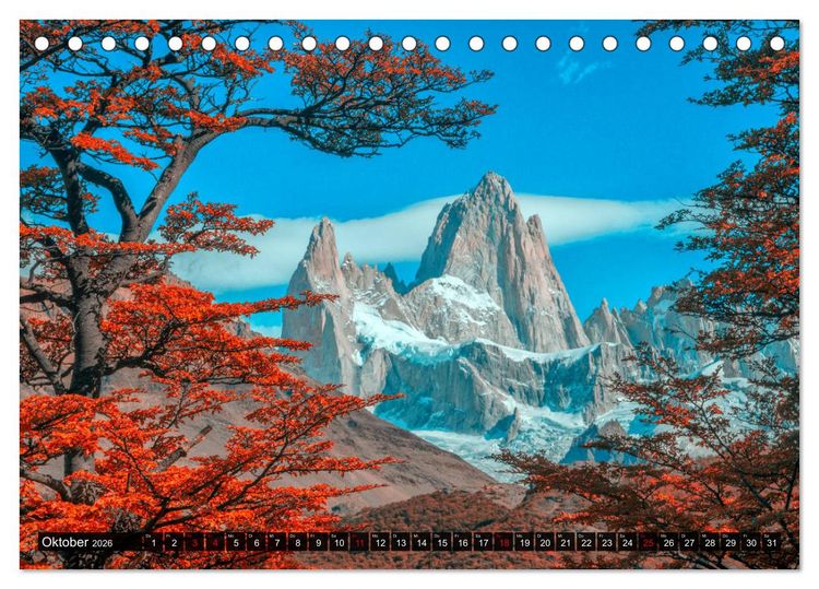 Produktbild: Patagonien und Feuerland (Tischkalender 2026 DIN A5 quer), CALVENDO Monatskalender