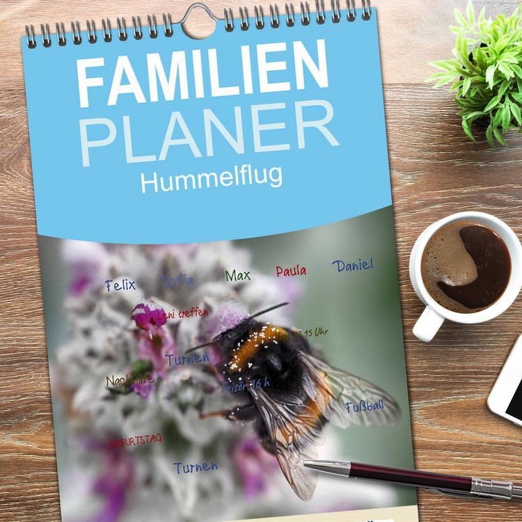 Produktbild: Familienplaner 2026 - Hummelflug mit 5 Spalten (Wandkalender, 21 x 45 cm) CALVENDO
